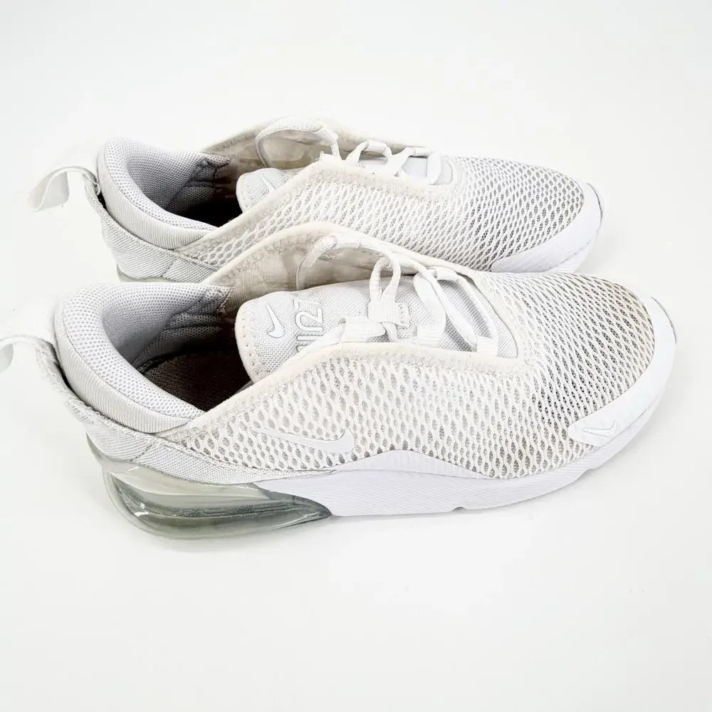 Nike Air Max 270 White Mesh Sneakers Kids Youth Size 2Y AO2372-103 Athletic